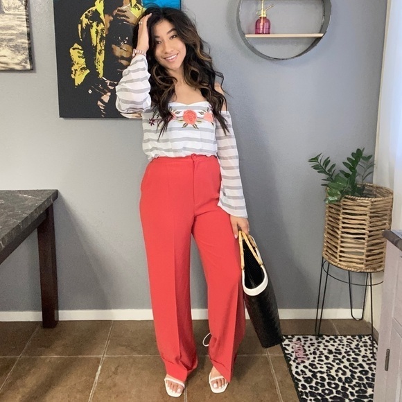 Vintage Harve Bernard high waisted salmon pants size 4 - Picture 1 of 12